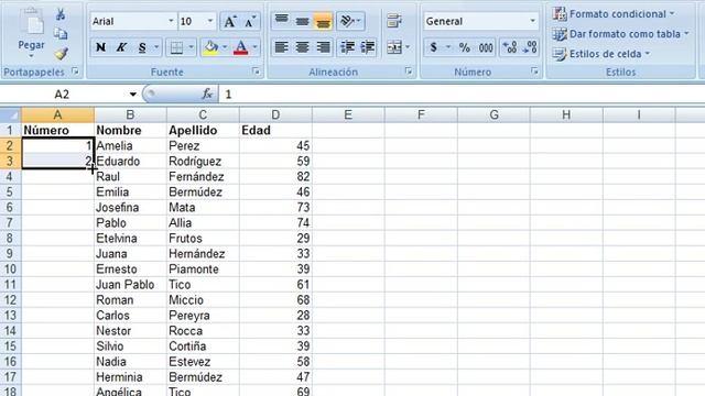 Numerar en Excel 2007 смотреть онлайн