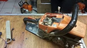 Не поступает масло на цепь китайской бензопилы,замена червяка маслонасоса.