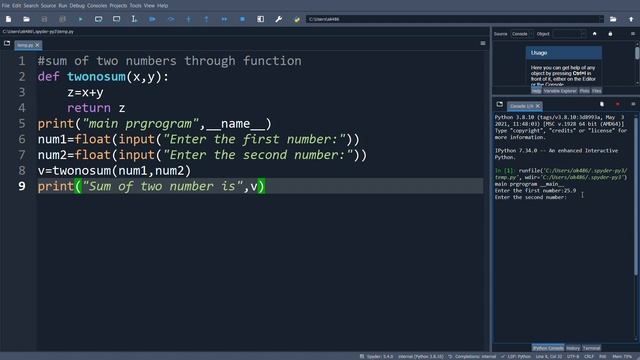 Add two number through a function | class 12 python | Chapter 3 working with functions | in Hindi смотреть онлайн