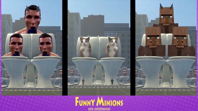 Siuuu and Happy Cat and Minecraft Villager - Skibidi Toilet Meme Part 2 (COVER) смотреть онлайн