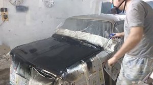 Пошаговая покраска капота ваз 2106,Сколько ушло материала.Красим ваз своими руками!