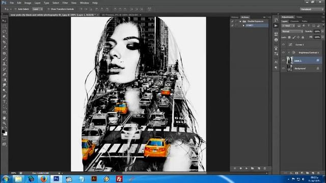 Double Exposure Photoshop Action - Tutorial смотреть онлайн
