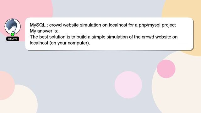 MySQL : crowd website simulation on localhost for a php/mysql project смотреть онлайн