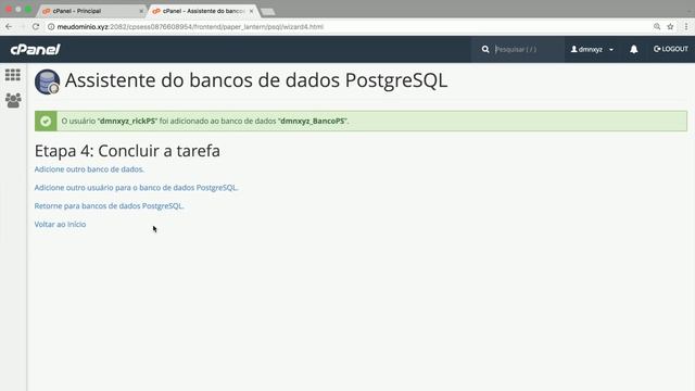COMO CRIAR BANCO DE DADOS POSTGRESQL NO CPANEL - (Curso de cPanel - Aula 9) смотреть онлайн