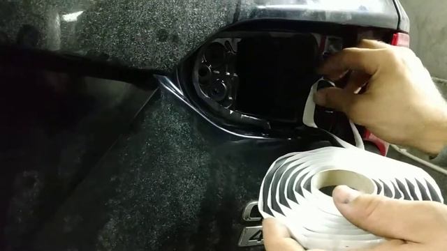 Hyundai Santa Fe DM 2013 проклейка задних фонарей