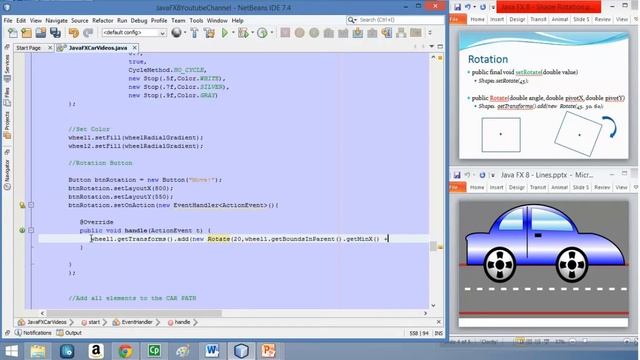 JavaFX 8 Tutorial - Shape Rotation #8 смотреть онлайн