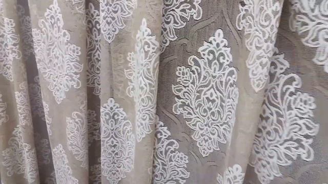 Гардинный тюль двухцветный 2D ( бежевый+белый)