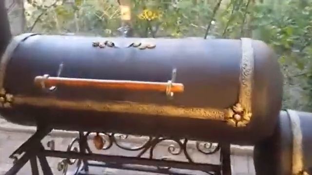 Мангал коптильня  из газового балона