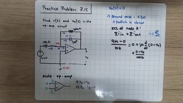 Practice Problem 7.15 Fundamental of Electric Circuits (Sadiku) 5th Ed - Op-Amp + RC circuit смотреть онлайн