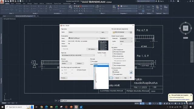 Dwg to pdf through plot. تبدیل فایل اتوکد به پی دی اف از طریق پلات #autocad #civilengineering #pdf смотреть онлайн