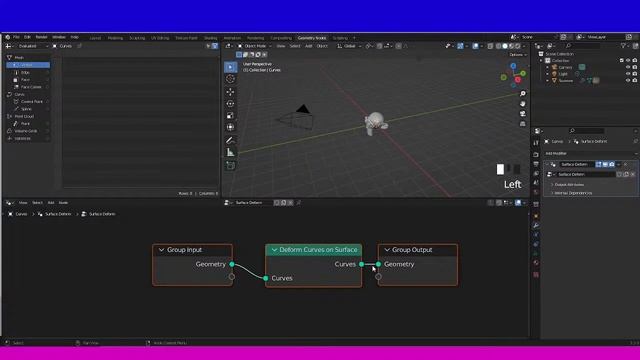 Deform Curves on Surface Node -- Geometry Nodes -- Learning Blender (1) смотреть онлайн