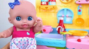 Пупс и кухня. Учим слова. Для самых маленьких Распаковка развивающих игрушек.