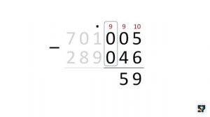 Письменное вычитание с заниманием единицы через несколько разрядов