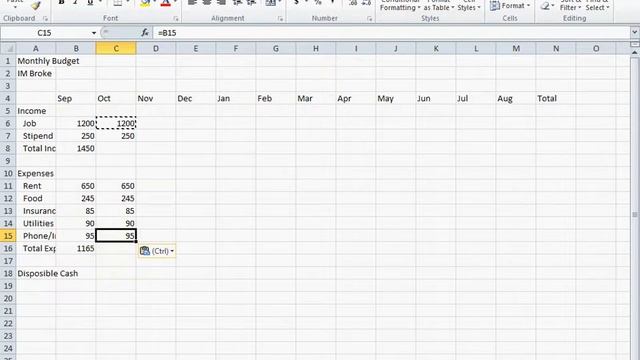CSC 101 Basic Excel Budget Formulas смотреть онлайн