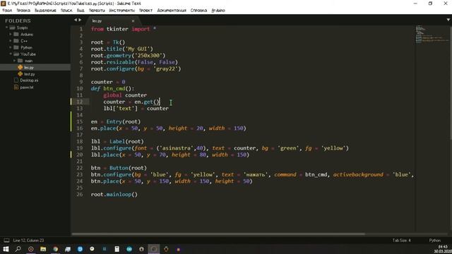 PYTHON TKINTER | ENTRY | ПОЛЕ ВВОДА смотреть онлайн