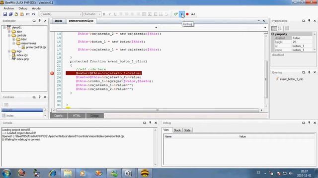 Depuración paso a paso con BeeWit PHP IDE - step debugging смотреть онлайн