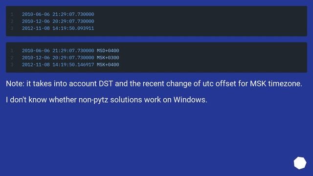 How to convert a UTC datetime to a local datetime using only standard library? смотреть онлайн
