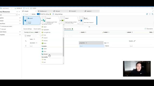 ADF Stringify data flow transformation смотреть онлайн