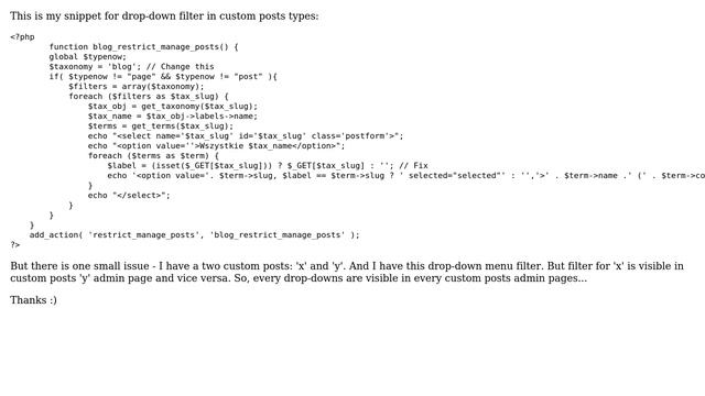 Wordpress: Dropdown filter in custom posts смотреть онлайн
