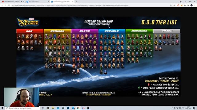 Marvel Strike Force | Тир Лист от Khasino | Обзор смотреть онлайн