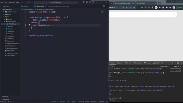 Build a Weather App with React JS & Tailwind | OpenWeatherMap API смотреть онлайн