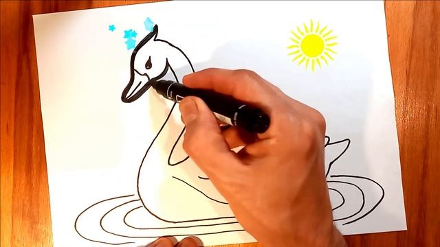 Bolalar uchun oqqush chizish / Drawing a swan for children / Рисование лебедь для детей смотреть онлайн