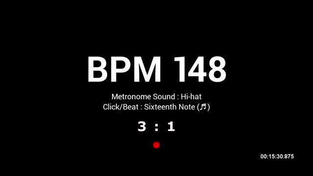 Metronome BPM 148 / Hi-hat / 16th (Closed) смотреть онлайн