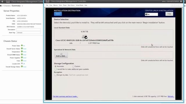 CentOS 8 installation on Cisco UCS server смотреть онлайн