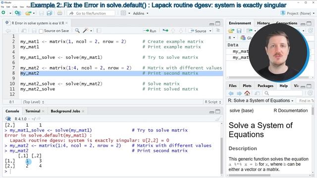 R Error in solve.default() : Lapack routine dgesv: system is exactly singular | How to Handle & Fix смотреть онлайн