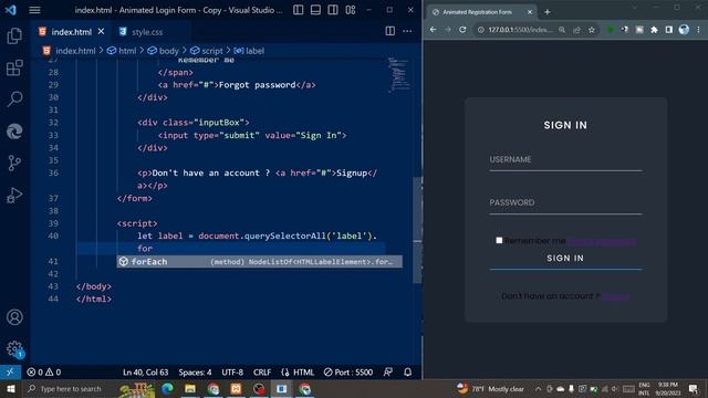 Animated User Login Form using HTML CSS & JavaScript | --clr(root) function смотреть онлайн