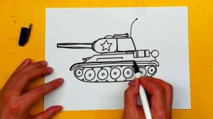 Как нарисовать танк Т 34