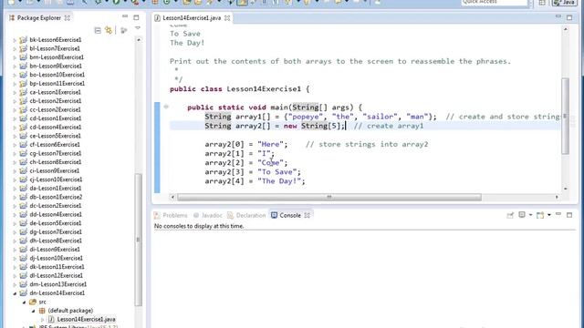 Learn Java - Exercise 14x - Using Arrays of Strings in Java смотреть онлайн
