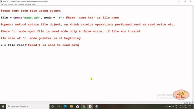 #21 Reading Text From a File Using Python | Python Tutorial For Beginners смотреть онлайн