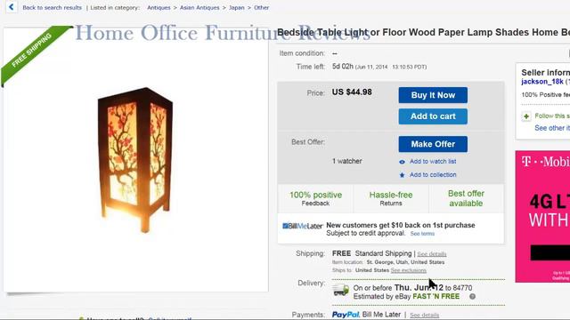 Bedside Light Table or Floor Wood Paper Lamp Product Review смотреть онлайн