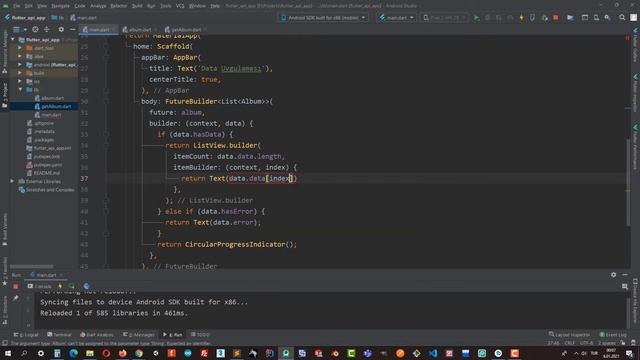 16. Flutter Dersleri: Flutter ile dış bir kaynaktan json data çekme, FutureBuilder, ListView-Bölüm смотреть онлайн