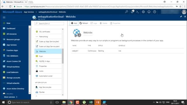 Azure - Configuring WebJobs for Web App смотреть онлайн