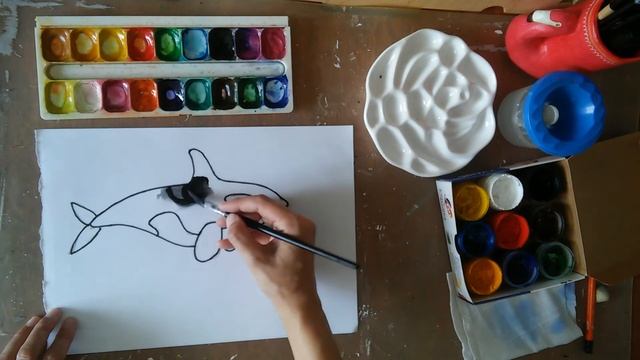 Рисуем косатку с детьми 3-4 лет смотреть онлайн