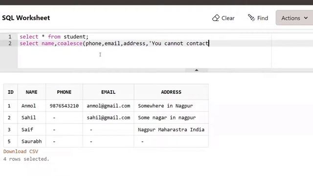SQL - Coalesce Function - Single Row Null-Related Function смотреть онлайн