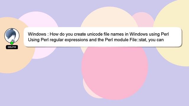Windows : How do you create unicode file names in Windows using Perl смотреть онлайн