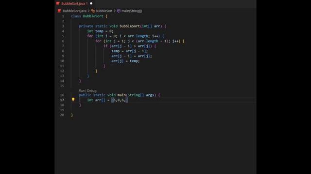 Bubble Sort in Java смотреть онлайн