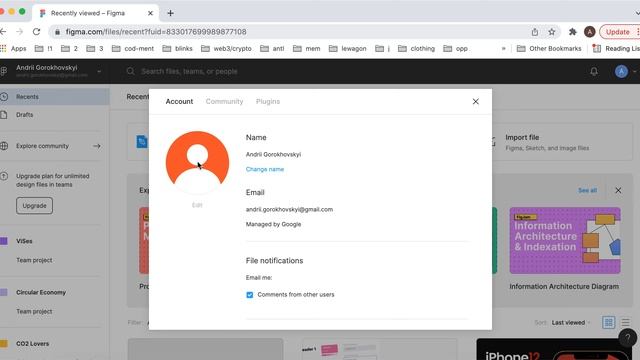How to CHANGE NAME or PROFILE PICTURE in FIGMA? смотреть онлайн