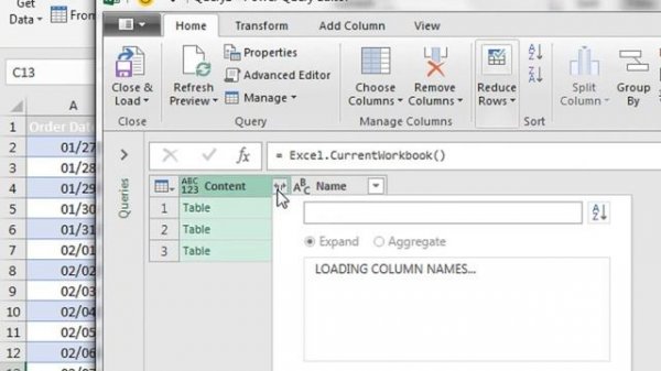 power query - excel
