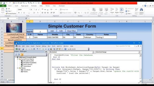 Excel VBA 5. How To Highlight Active Row In Excel And Up Load Data To Customer Form | MS Excel смотреть онлайн