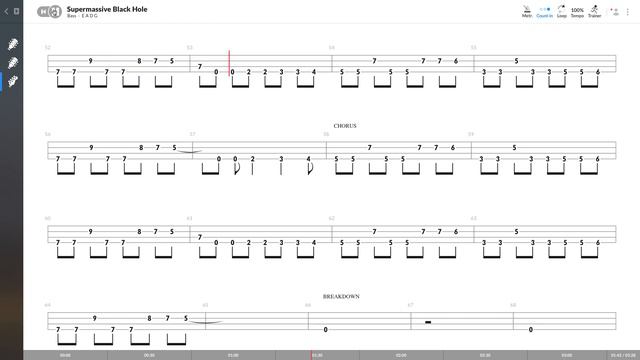 Muse - Supermassive Black Hole (BASS TAB PLAY ALONG) смотреть онлайн