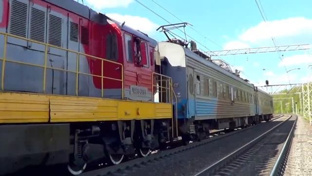 ЧМЭ3-3989 с 2-я вагонами "ЭРА диагностический коплекс инфраструктуры 001" смотреть онлайн