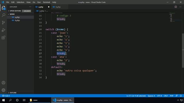 PHP 8 #024 INSTRUÇÃO CONDICIONAL SWITCH E SINTAXE ALTERNATIVA смотреть онлайн