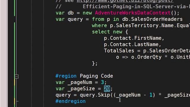 Efficient Paging in SQL Server via LINQ смотреть онлайн