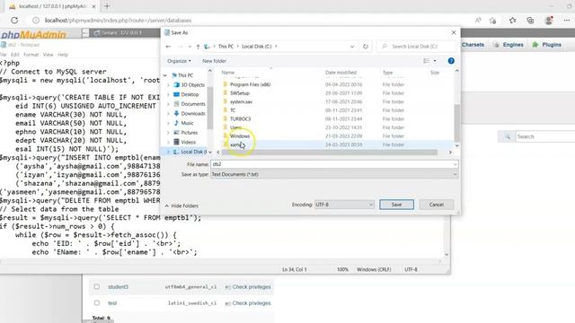creation,insertion,deletion of rows in a table in mysql using PHP смотреть онлайн