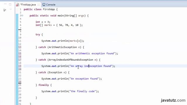 Catching multiple exceptions in java:Java programming tutorial for beginners#38 смотреть онлайн