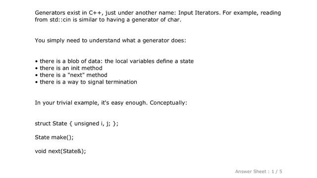 PYTHON : Equivalent C++ to Python generator pattern смотреть онлайн